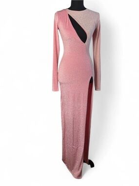 Naked Wardrobe Shimmer Cutout Maxi Dress | REVOLVE | NWT